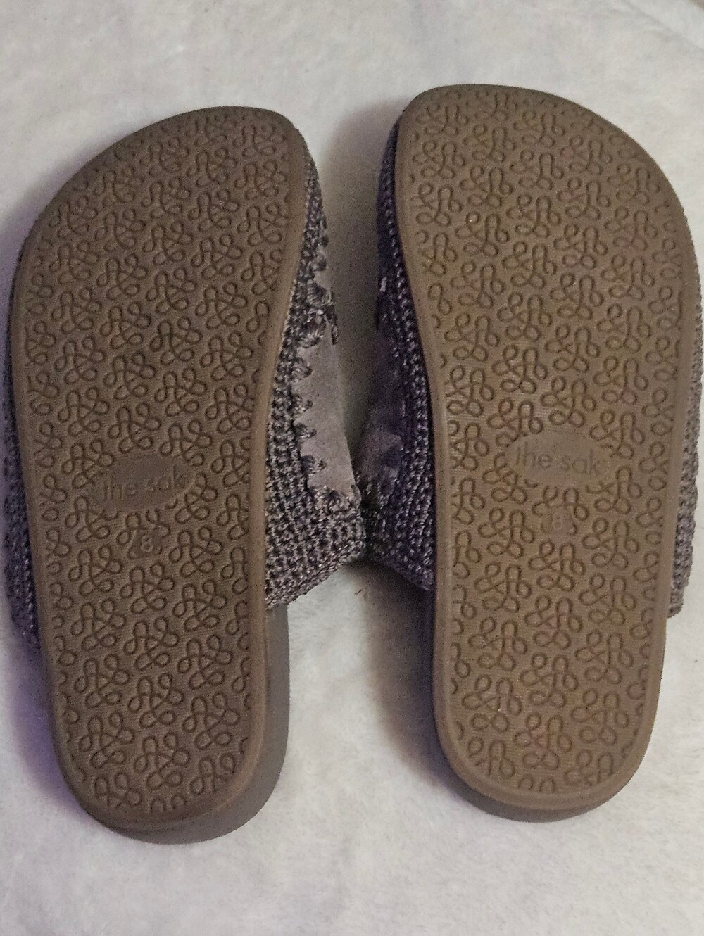 The Sak Bolinas Mushroom Suede Clogs Slip-On Mules with Crochet Stitching Size 8 - Picture 3 of 8